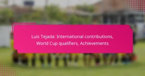 Luis Tejada: International contributions, World Cup qualifiers, Achievements