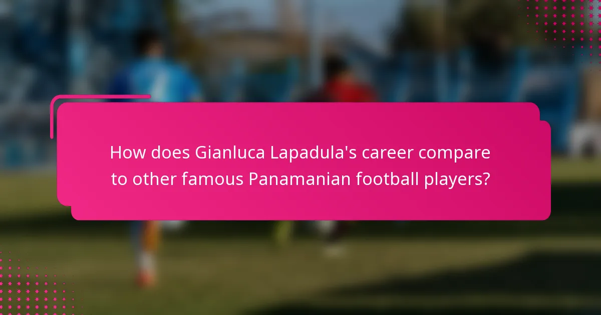 How does Gianluca Lapadula's career compare to other famous Panamanian football players?