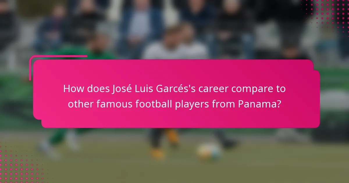 How does José Luis Garcés's career compare to other famous football players from Panama?
