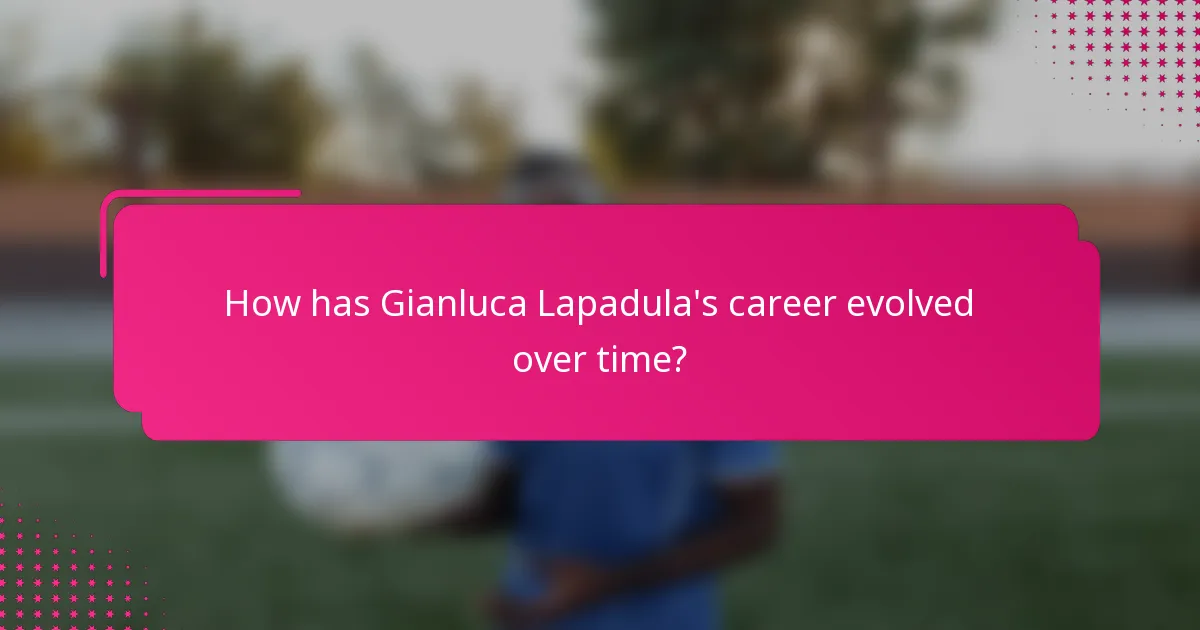 How has Gianluca Lapadula's career evolved over time?
