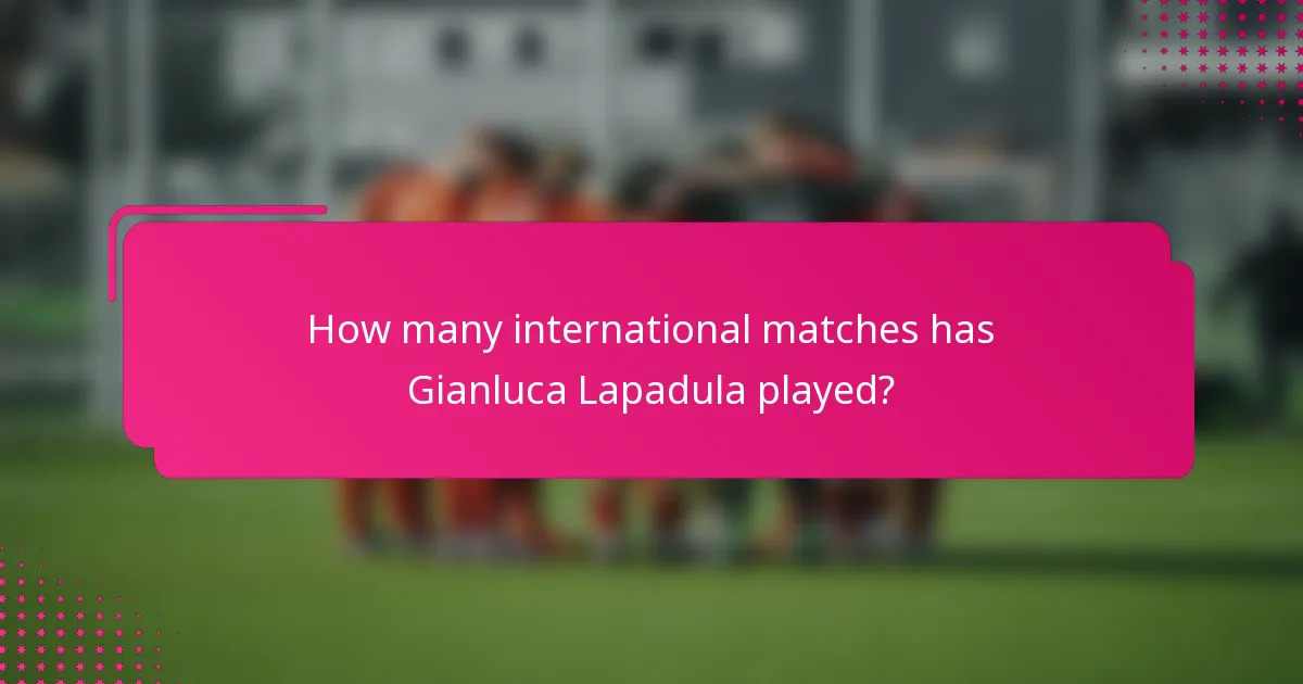 How many international matches has Gianluca Lapadula played?