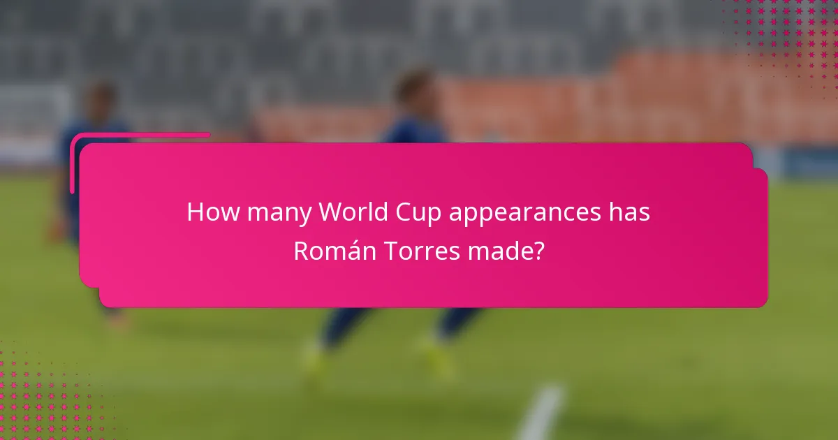 How many World Cup appearances has Román Torres made?
