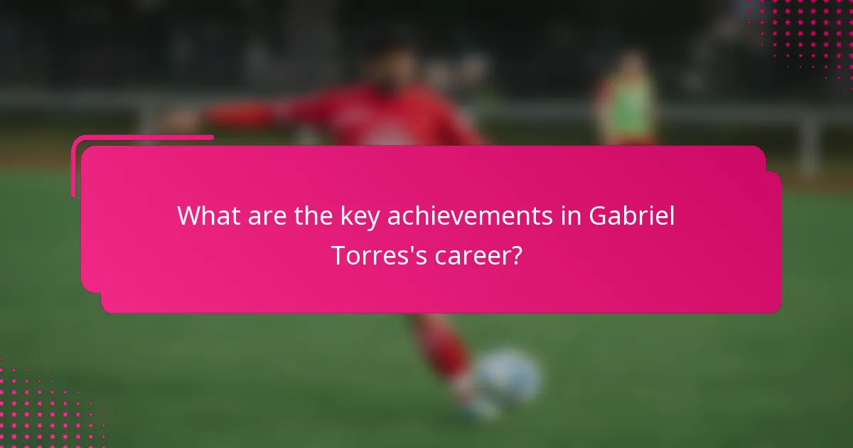 What are the key achievements in Gabriel Torres's career?