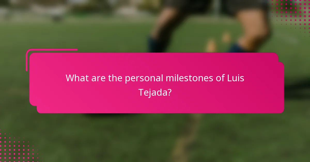 What are the personal milestones of Luis Tejada?