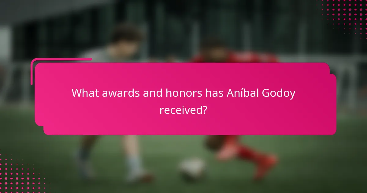 What awards and honors has Aníbal Godoy received?