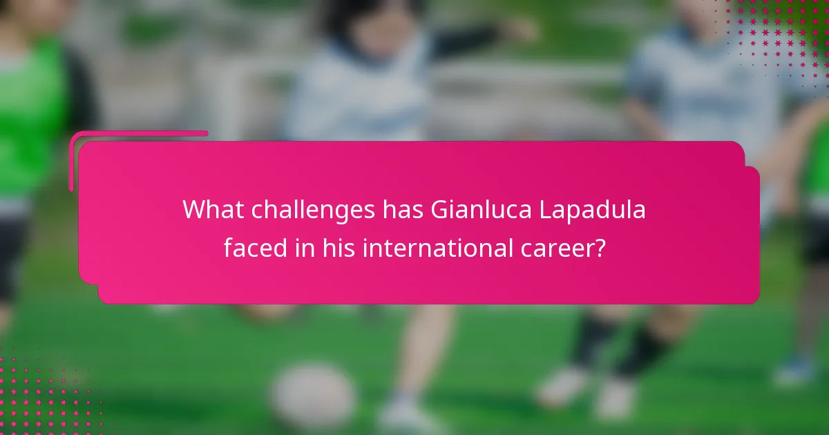 What challenges has Gianluca Lapadula faced in his international career?