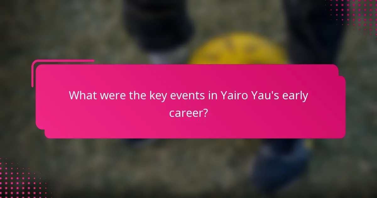 What were the key events in Yairo Yau's early career?